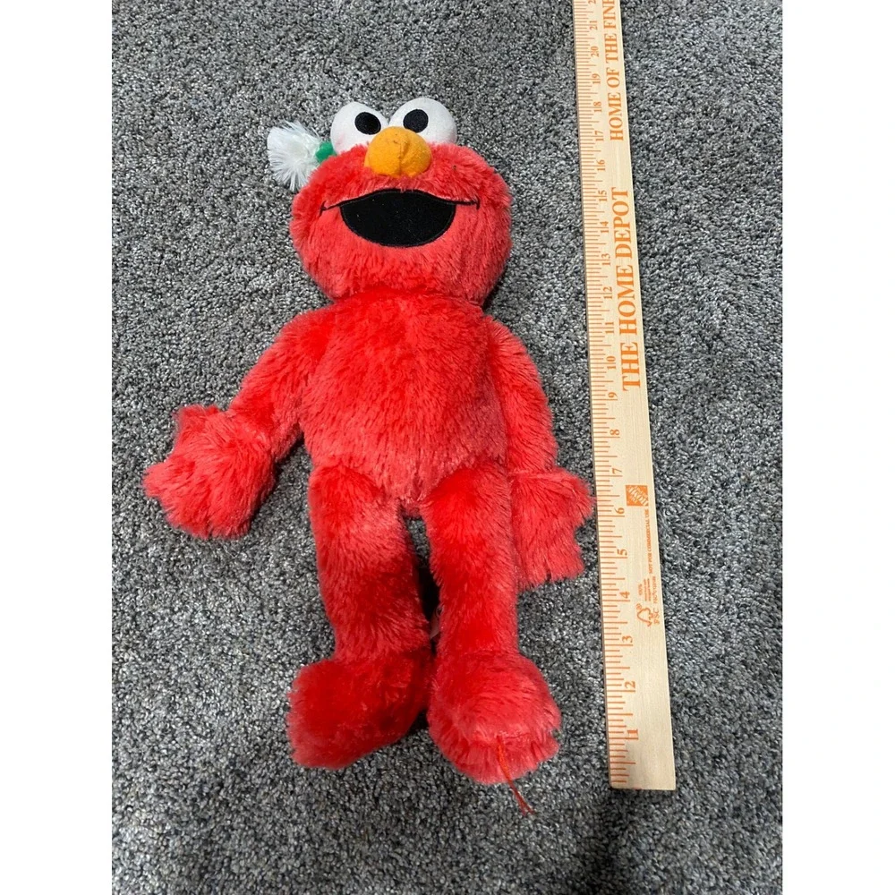 Sesame Street Elmo Plush Toy Kids Small Red Holiday Elf Hat 50th Anniversary